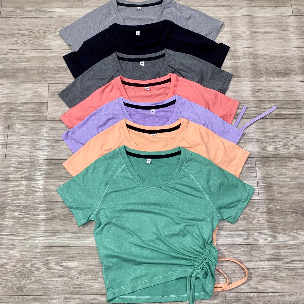 Áo Croptop Thể Thao Nữ Rút Dây Bên Hông Tập Gym Yoga nữ - AC0312
