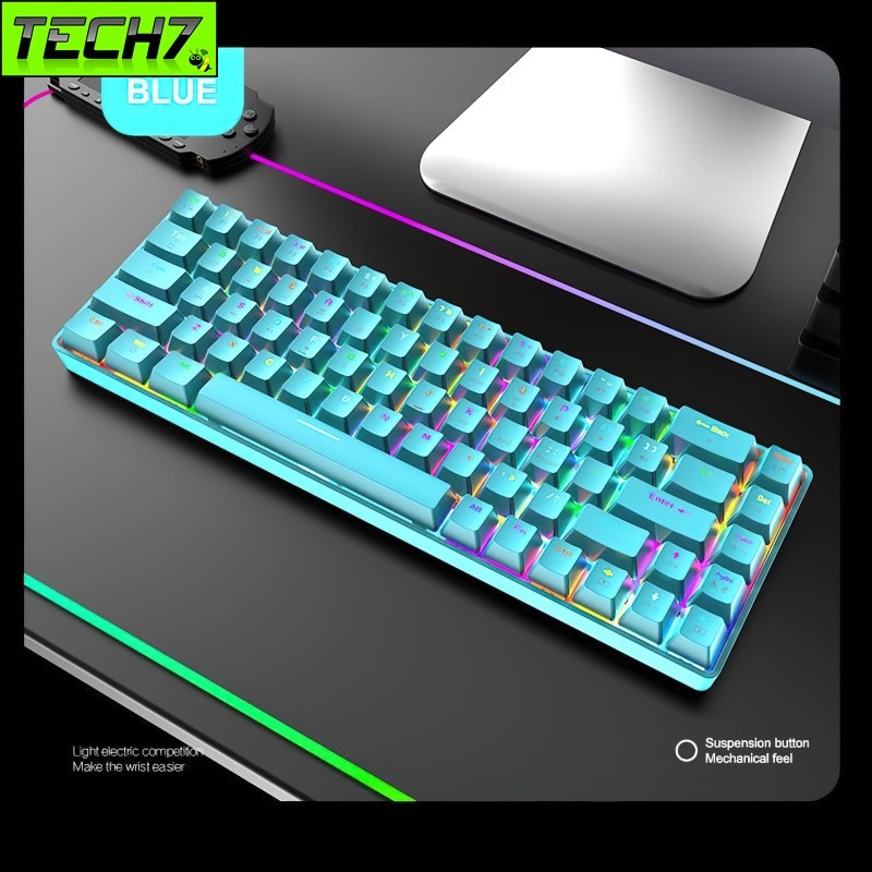 Bàn Phím Cơ Gaming Led RGB T8 Blue mini nhỏ gọn