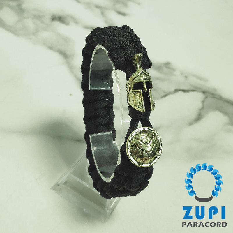 Vòng tay Paracord chiến binh Sparta - khóa cài đen/cài khiên/thắt rút