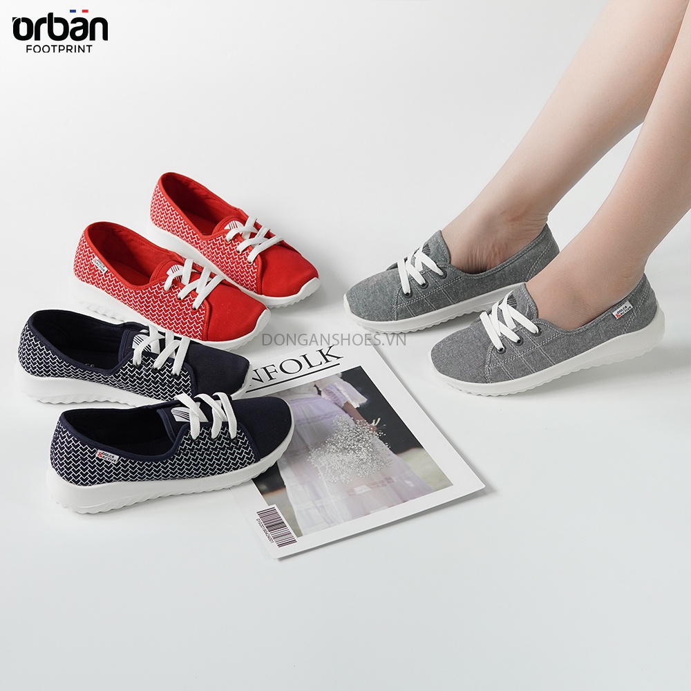Giày sneaker nữ D&amp;A EP L1916 đế cao màu đỏ