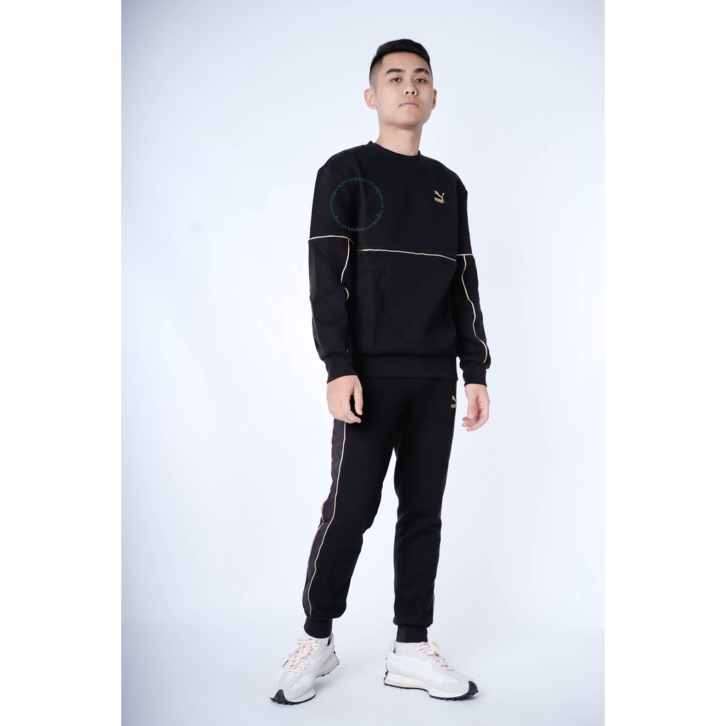 [Ảnh thật] [Chính hãng] Bộ thể thao nỉ Puma Black 2022 (form Âu)