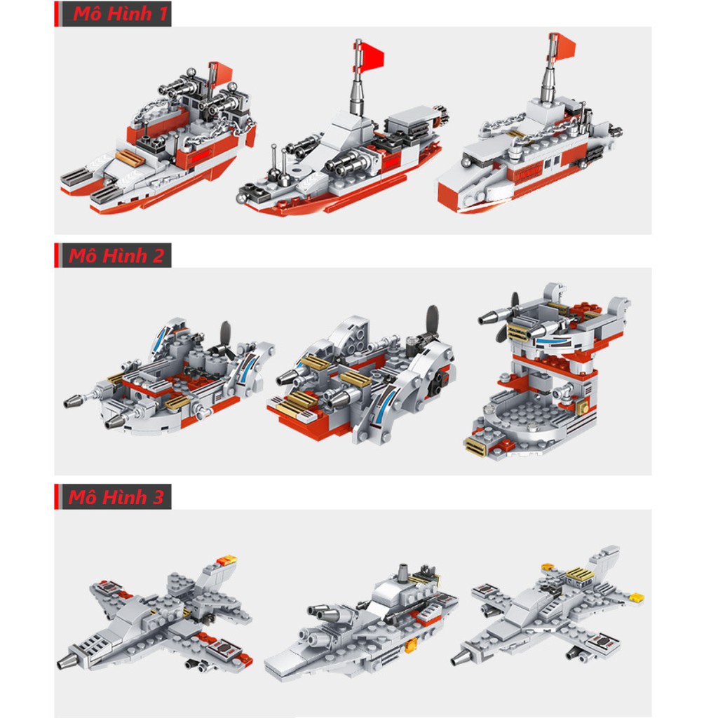 [1005 CHI TIẾT] Bộ Đồ Chơi Lắp Ráp Xếp Hình LEGO Tàu Thuyền, Lắp Ráp Chiến Hạm, OTO, Robot, Trực Thăng, Tàu Sân Bay