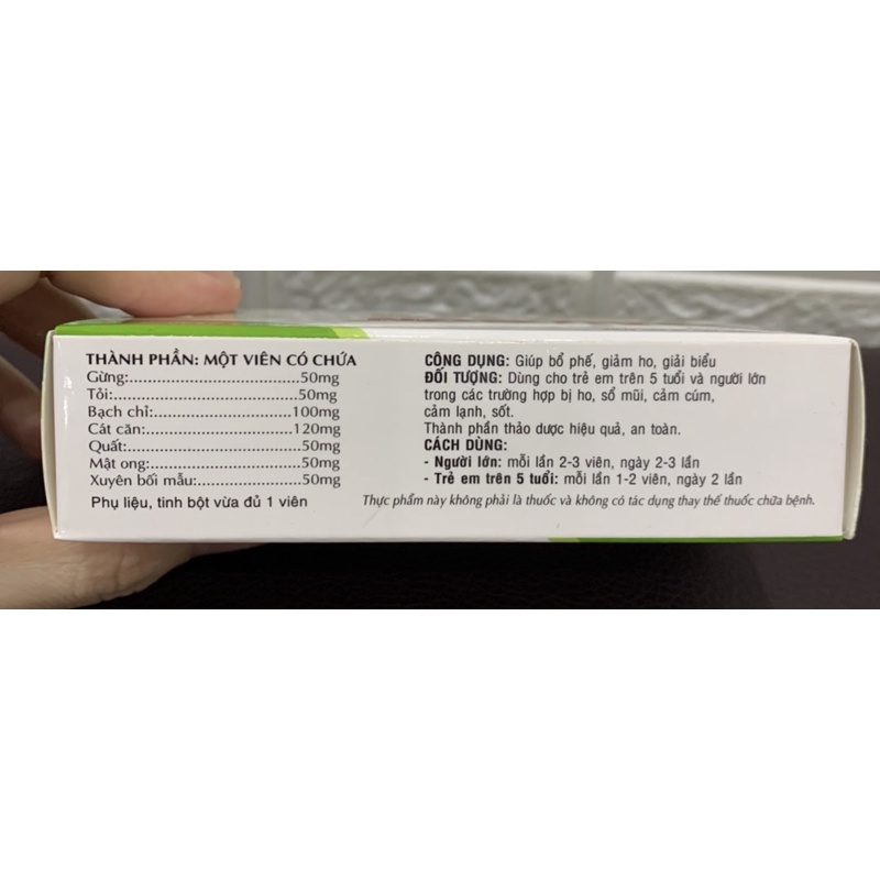 Mẫu Đơn hộp 30v- hỗ trợ giảm cảm cúm, đau đầu, ngạt mũi - An toàn cho bà bầu