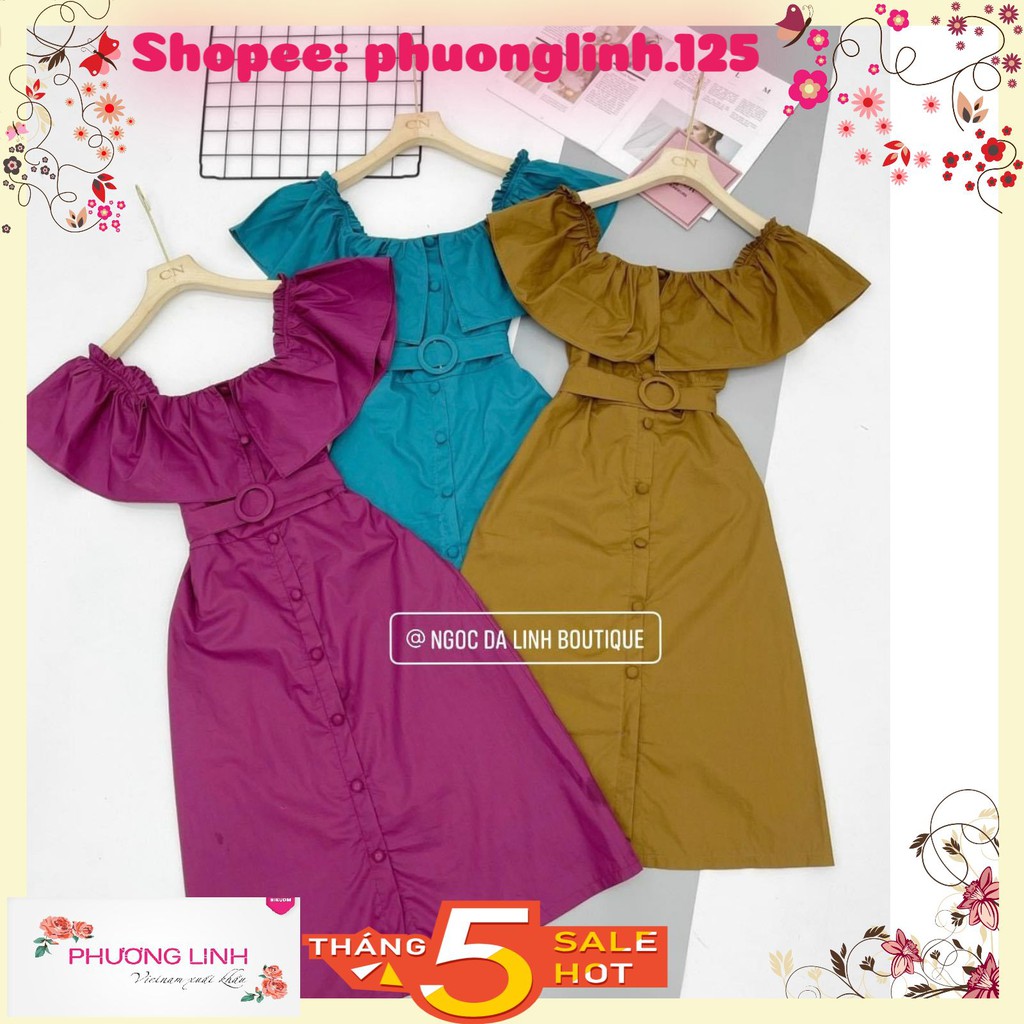 VÁY THÔ BÈO VAI CÚC BỌC ĐAI EO CHO NỮ 3 MÀU | BigBuy360 - bigbuy360.vn