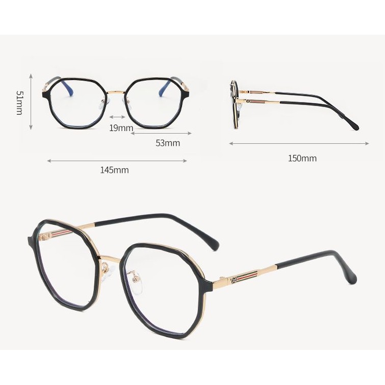 Mắt Kính Gọng Đa Giác Chống Ánh Sáng Xanh Jz6002 | BigBuy360 - bigbuy360.vn