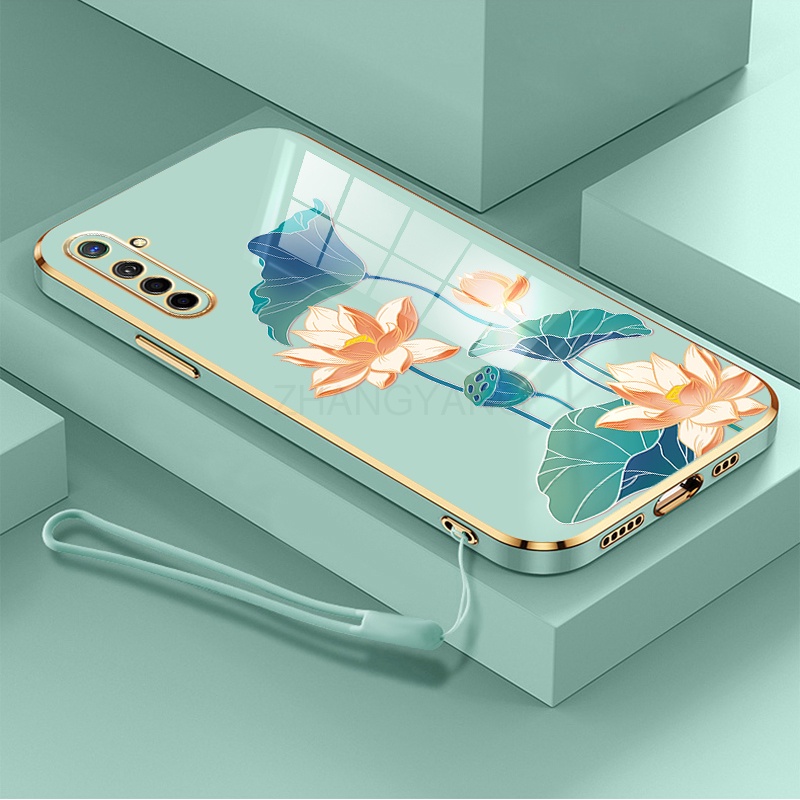 Ốp lưng Realme 6 Realme 6 pro ốp điện thoại Realme 6 Realme 6 pro Ốp Điện Thoại TPU Dẻo Mạ Màu Họa Tiết Hoa Sen Sang Trọng