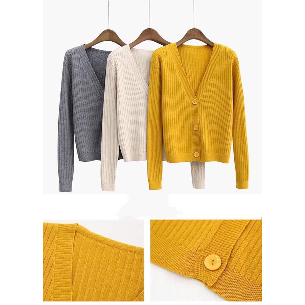 Áo cardigan len đan 3 khuy nhiều màu | BigBuy360 - bigbuy360.vn