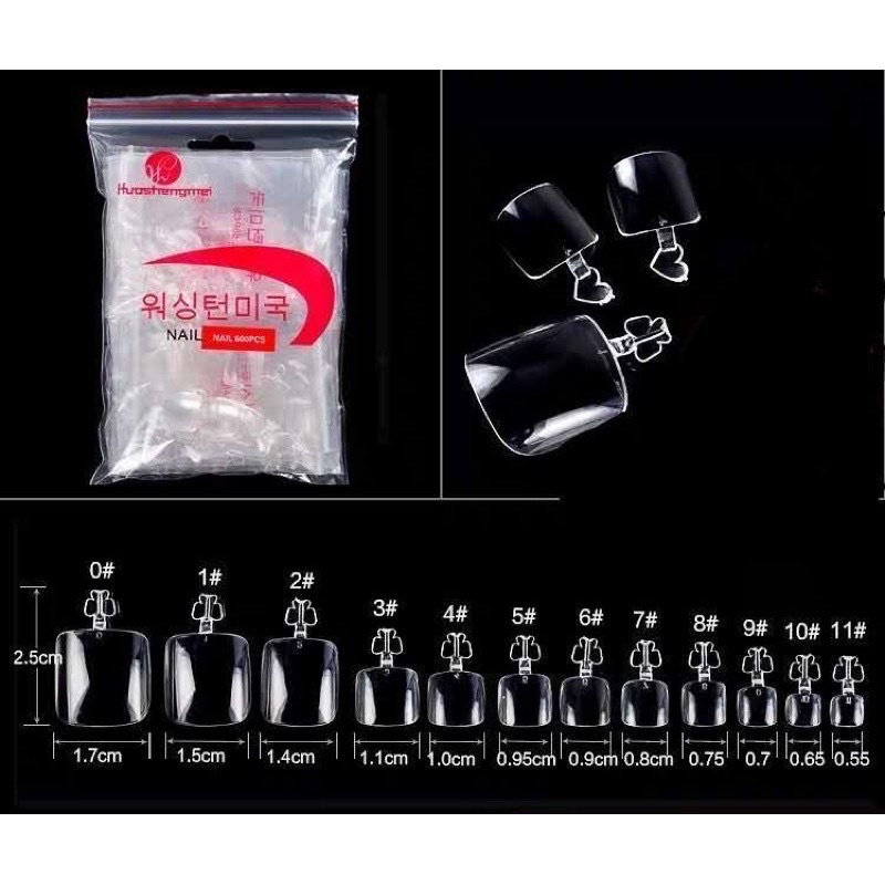 Móng Úp Chân HSM Chuẩn Form , Gói 500pcs