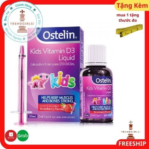 Vitamin dạng nước cho trẻ Ostelin Kids Vitamin D3 Liquid 20ml của Úc - Trend girls online