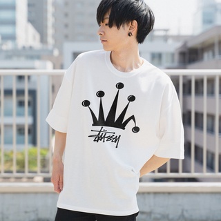 Áo thun unisex tay lỡ, áo thun form rộng oversize 100% cotton co dãn 2 chiều Stussy Crown Streetwear Việt Nam
