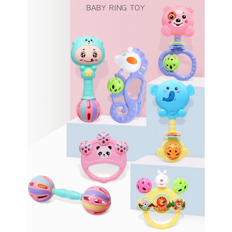 Đồ chơi xúc xắc gặm nướu cầm tay an toàn cho bé, đồ chơi trẻ sơ sinh 6 chi tiết