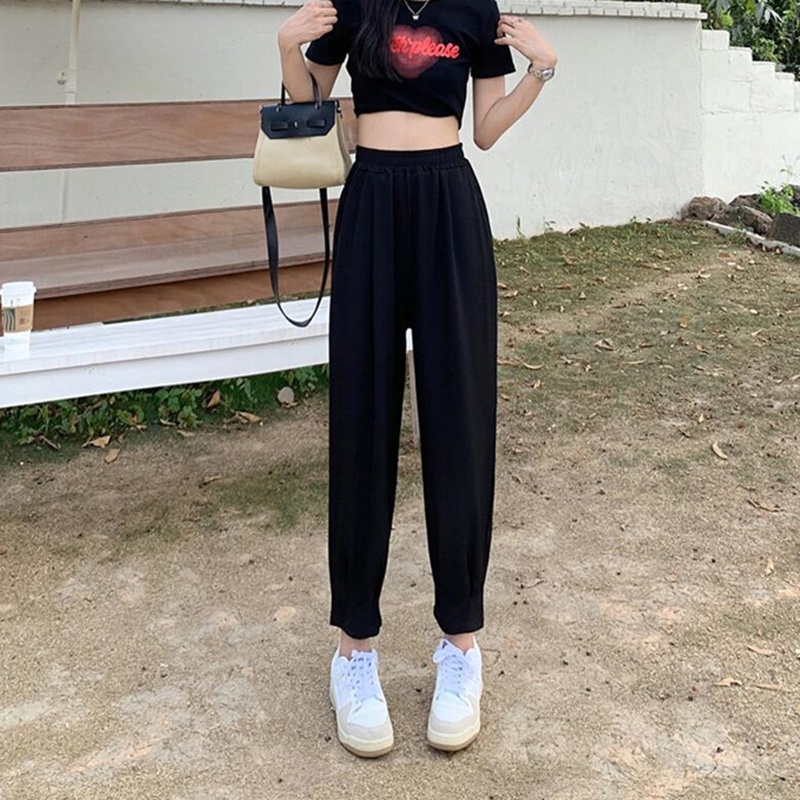 Quần Harem Mỏng Lưng Cao Thời Trang Mùa Hè Cho Nữ