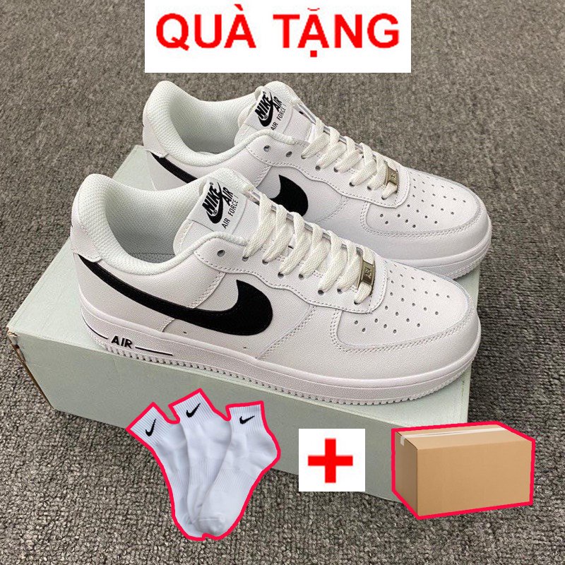 Giày af1 thể thao nam nữ _Nike Trắng VỆT ĐEN Air Force 1, white black đễ phối đồ full box bull.2022