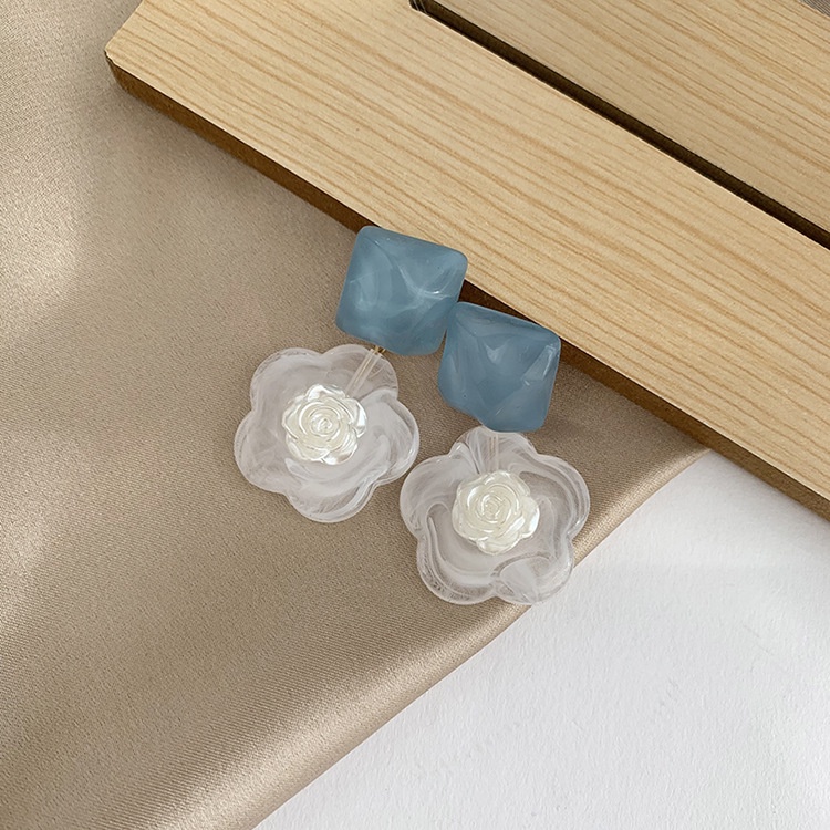 Khuyên tai kẹp không bấm lỗ chốt điều chỉnh K229 bằng hợp kim mạ vàng hình bông hoa bigsize dáng midi Leous Accessories