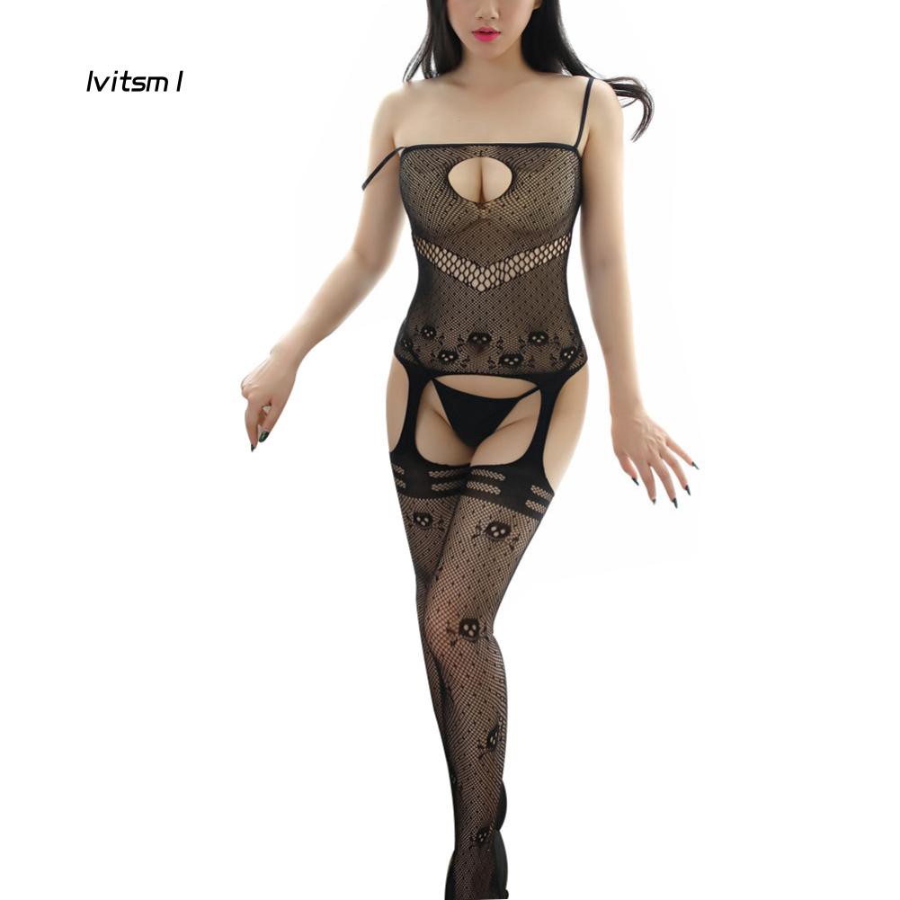 Bộ áo liền quần lưới cá xuyên thấu gợi cảm cho nữ | BigBuy360 - bigbuy360.vn