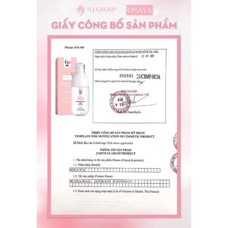 Xịt khoáng khử mùi vùng kính Minaral Spray Lovely ONAYA - Mỹ phẩm Qlady