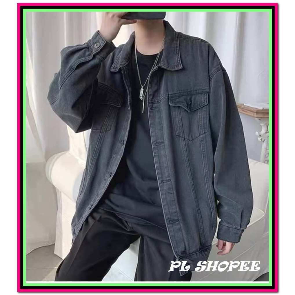 Áo khoác jean nam nữ unisex fome xịn (đen - xanh ) chất jean dày dặn DLK0-25