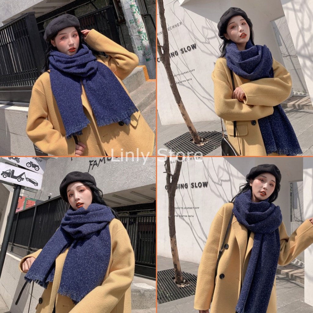 Khăn quàng cổ nữ cashmere màu trơn - Khăn choàng len thời trang siều mềm mịn K-TR