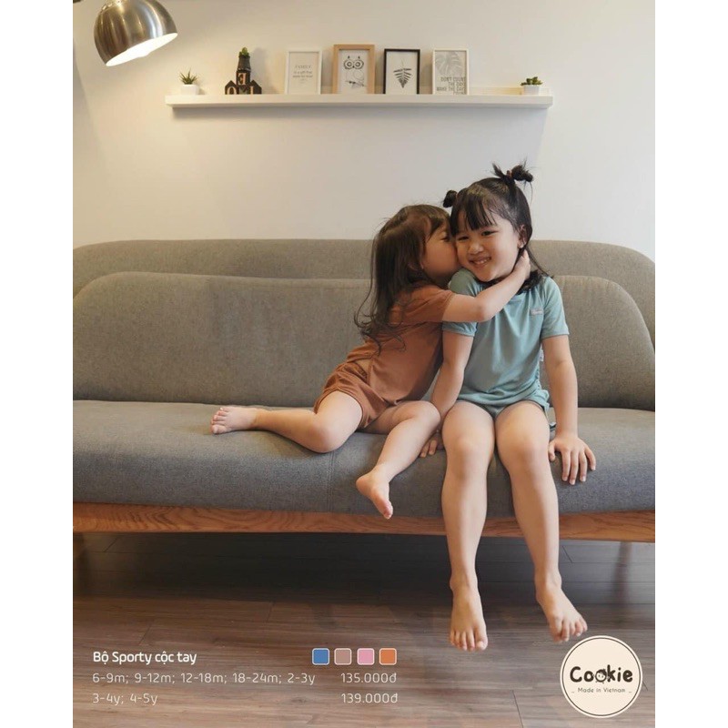 Bộ Sporty cộc tay Cookie 9m-3 tuổi