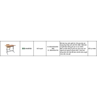 Bàn ghế học sinh BHS-14-07CS