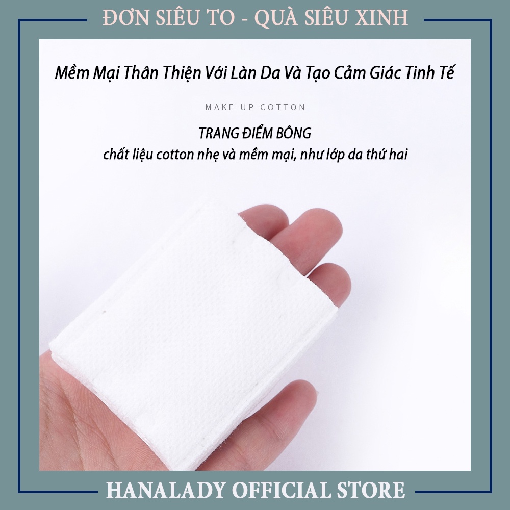 Bông tẩy trang tiện lợi 3 lớp FM Cotton Pads(222 Miếng), túi khăn trang điểm tẩy trang làm sạch da Lameila