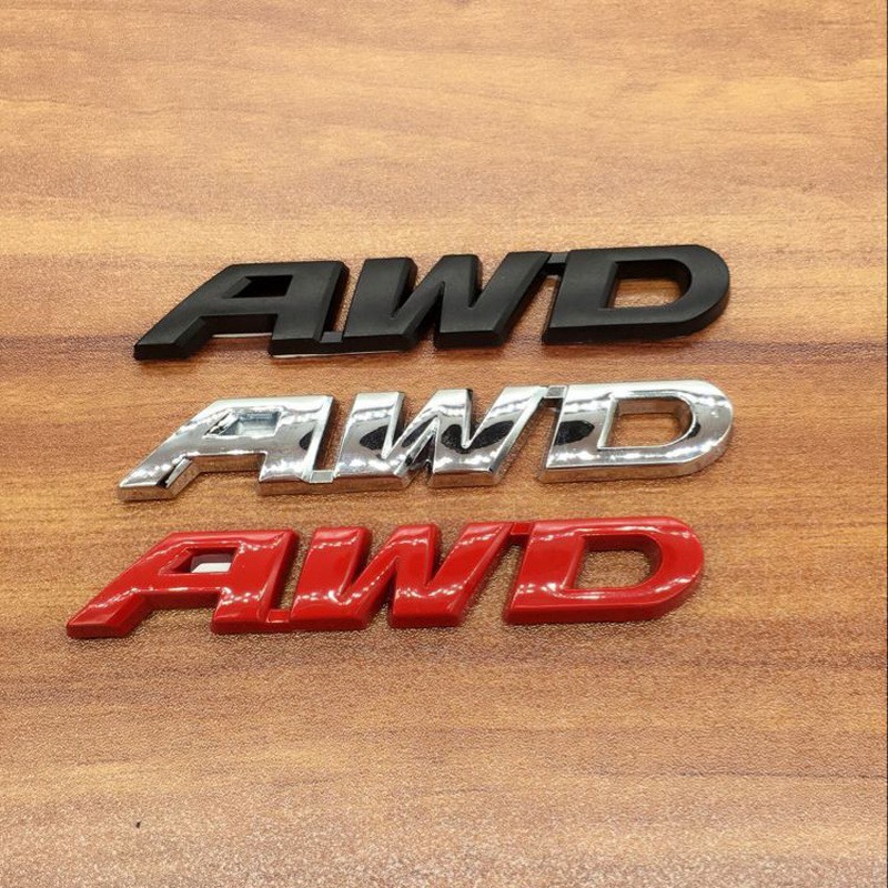 1 X Kim Loại AWD Logo Phía Sau Thân Cây Nắp Quốc Huy Huy Hiệu Miếng Dán Decal