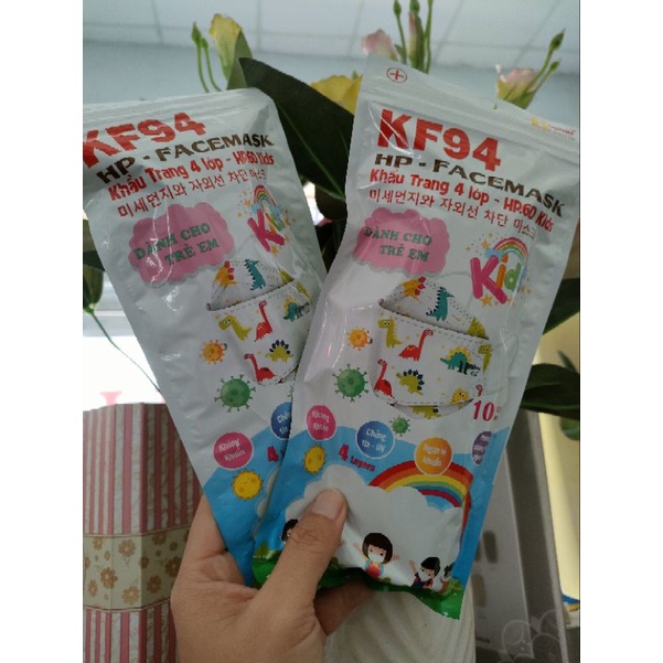 Combo 100 CÁI🔥 Khẩu Trang Trẻ Em KF94 An Tâm Cho Bé Từ 3 Đến 12 Tuổi