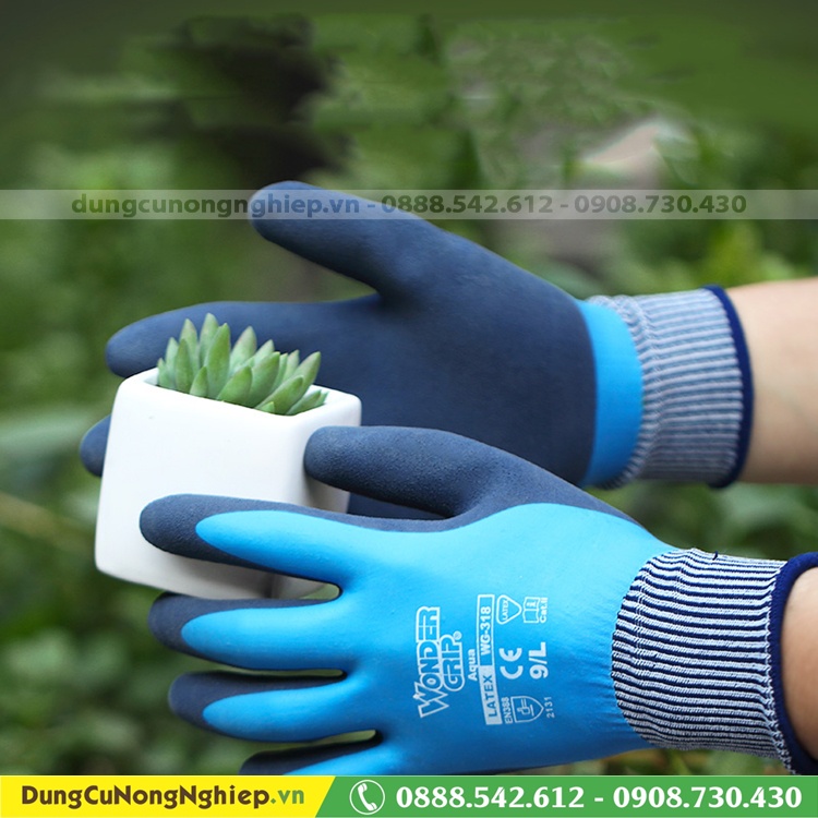 Găng tay bảo hộ cao cấp Wonder chống thấm xanh dương