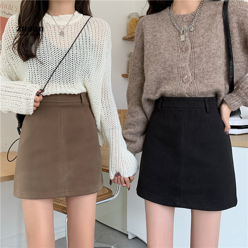 Chân váy SUXI dáng chữ A ngắn lưng cao phong cách Hàn Quốc thời trang mới