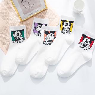 Vớ Cotton Dài Màu Trắng In Hình Động Vật Dễ Thương Cho Nữ Giới