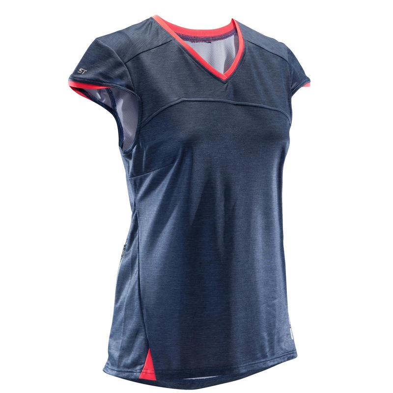 Áo thun Jersey ngắn tay đạp xe địa hình Decathlon ROCKRIDER ST 100 cho nữ - Xanh dương