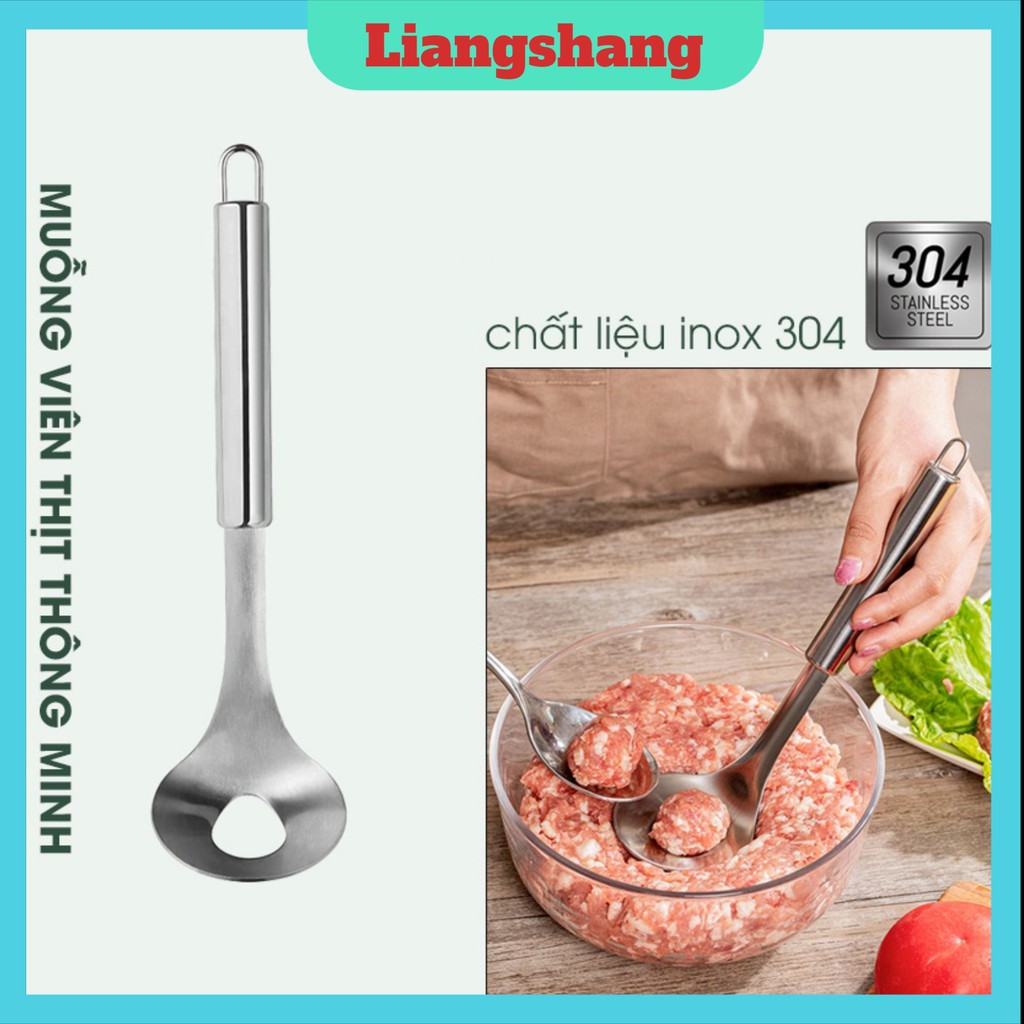 Dụng cụ làm thịt viênFREESHIP cá viên, mọc viên chống dính bằng inox 304 - Muỗng viên thịt thông minh tiện ích