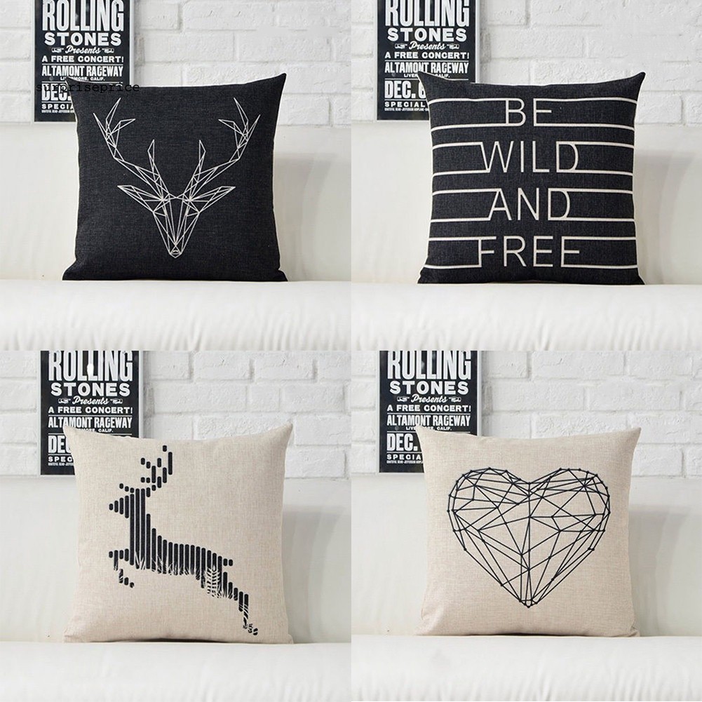 Vỏ gối vuông họa tiết động vật trang trí nội thất