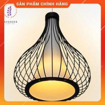 Đèn thả lồng sắt chao vải TH029