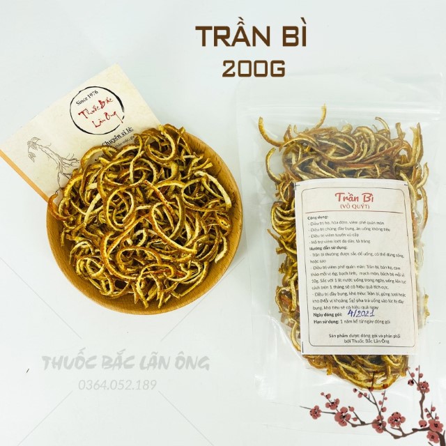 Trần Bì 200g Vỏ Quýt, Cam Sấy Khô, Thơm, Sạch