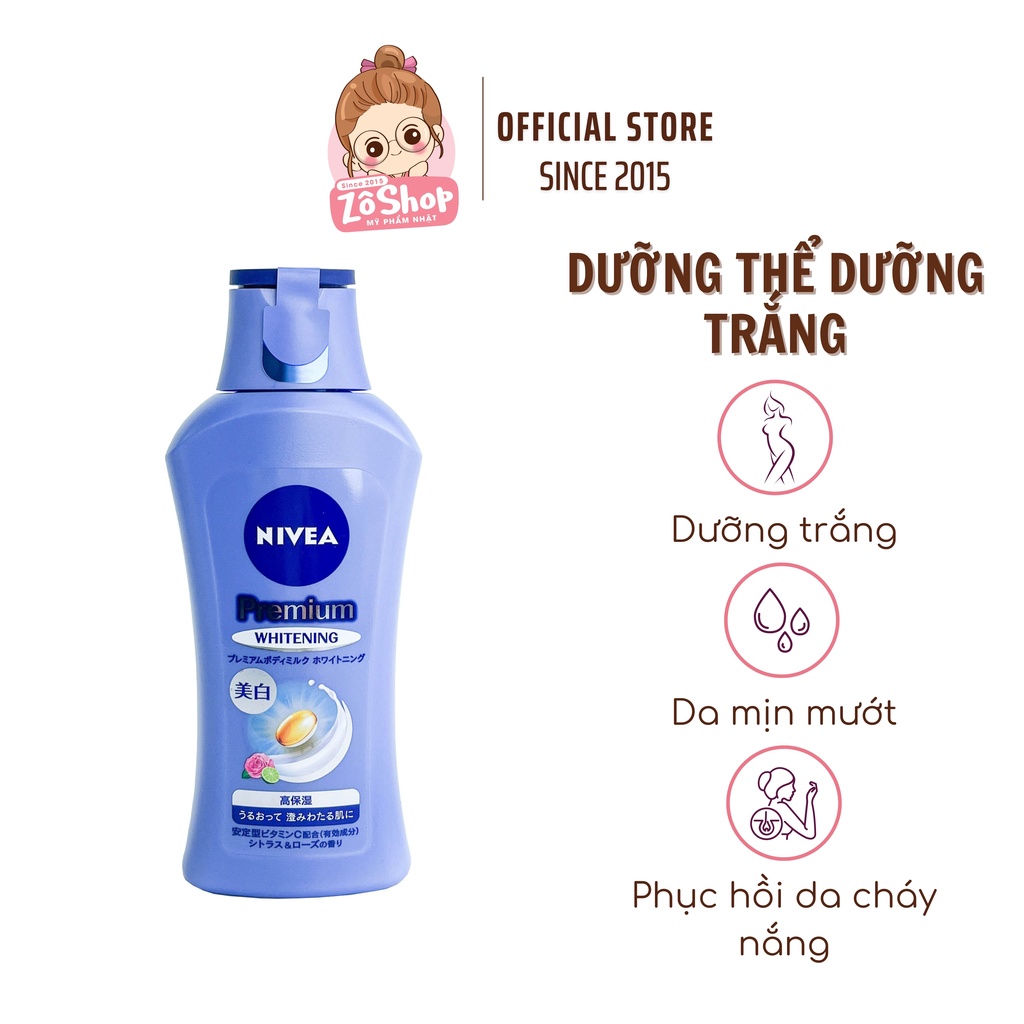 Dưỡng Thể Trắng Da Nivea Nhật Cao Cấp Nivea Premium Whitening 190g