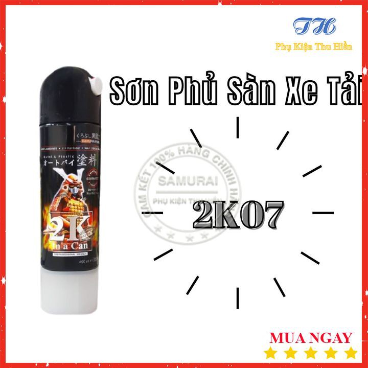 Chai Sơn Xịt Samurai Chống Rỉ, Phủ Sàn Xe Tải Chống Trơn Trượt Hàng Hoá Màu Đen - 2k07