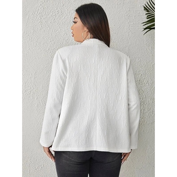 Áo khoác vest thun trắng chữ nổi big size 90-105kg