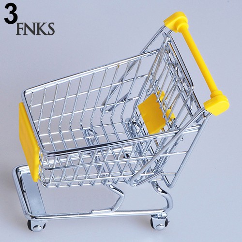 Mô hình xe đẩy siêu thị mini trang trí