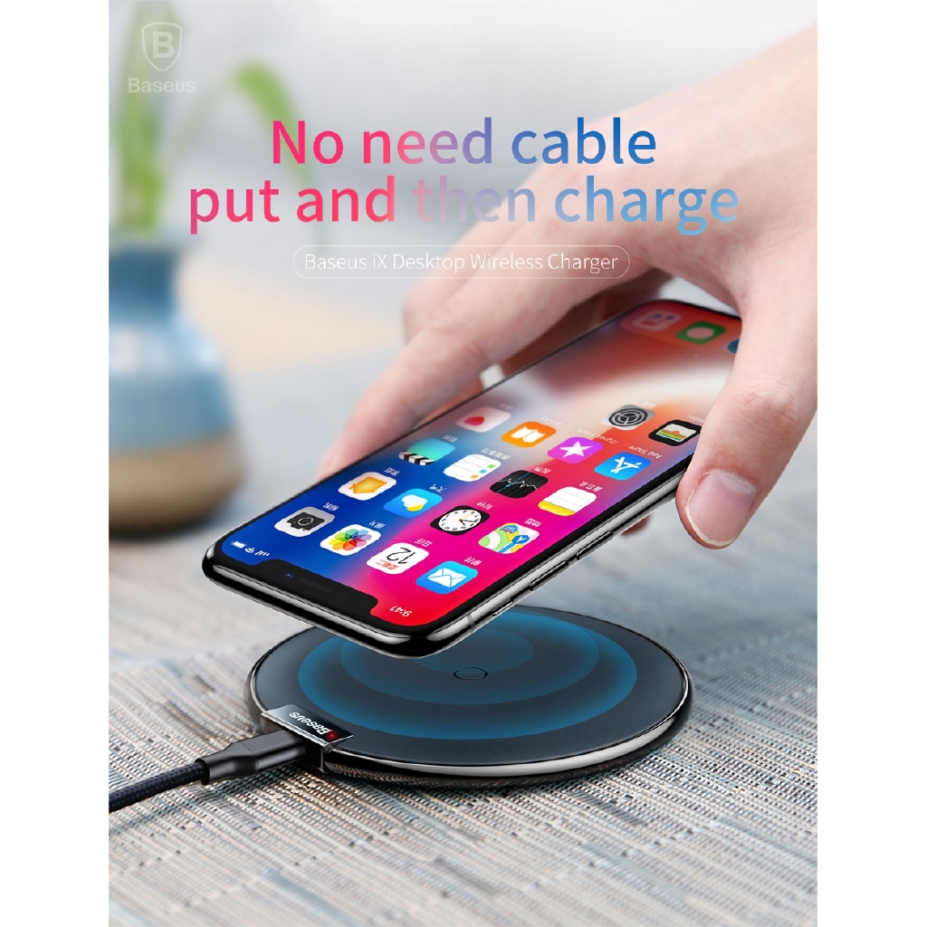 Bộ sạc không dây da baseus cho iPhone 11 Pro XS Max XR X 8 Plus máy tính để bàn Wireless Charger pad cho Samsung S10 S9 Xiaomi mi 9