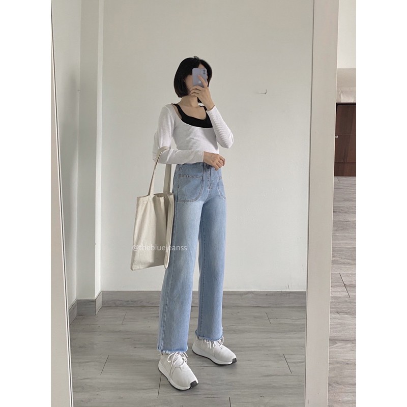 Quần Jeans Ống Suông - Ảnh Thật