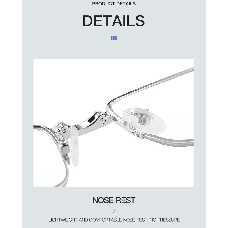 Kính Đọc Sách Gọng Kim Loại Chống Ánh Sáng Xanh