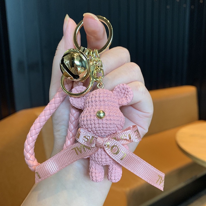 Móc Khoá Gấu Bear Kèm Chuông Cute, Móc Khóa Phụ Kiện Túi Xách Hình Gấu