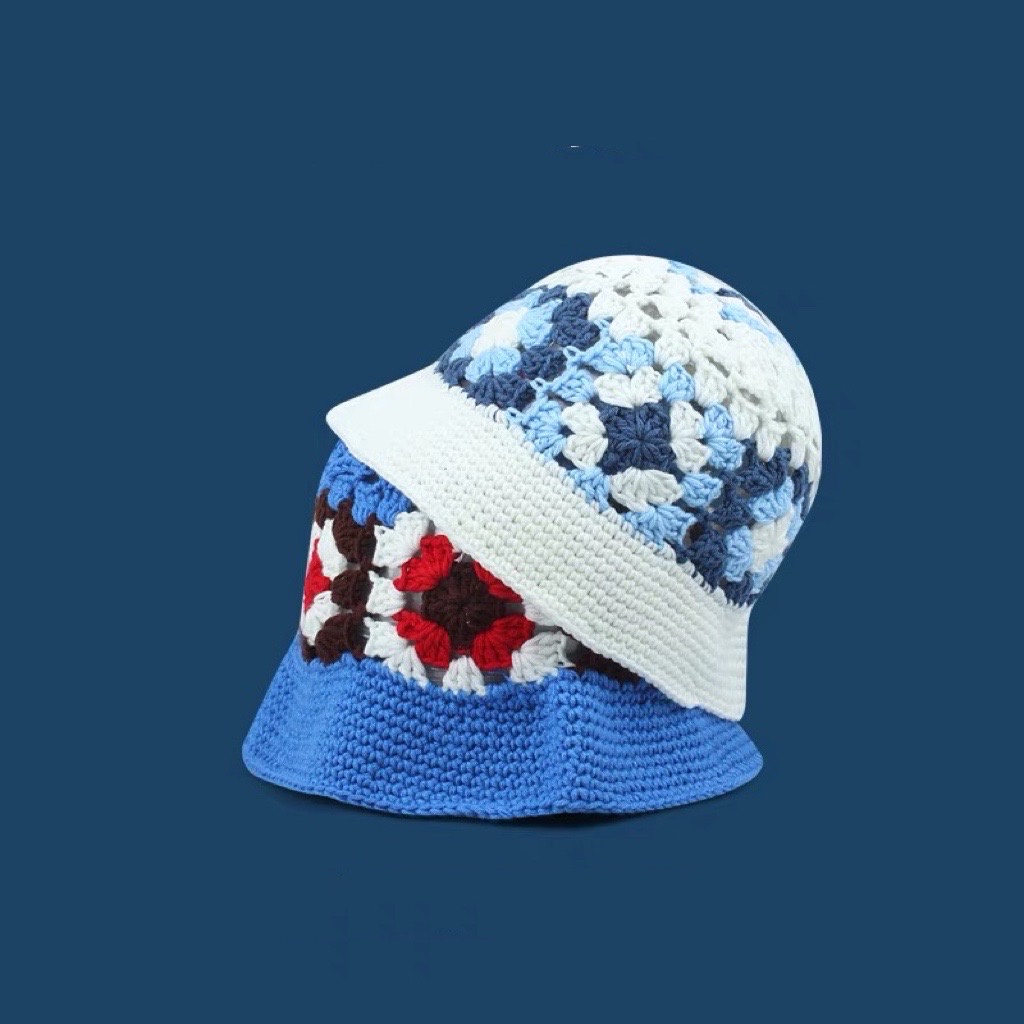 Mũ dệt kim MU GUA ZHI PIN (MG STUDIO) họa tiết hoa