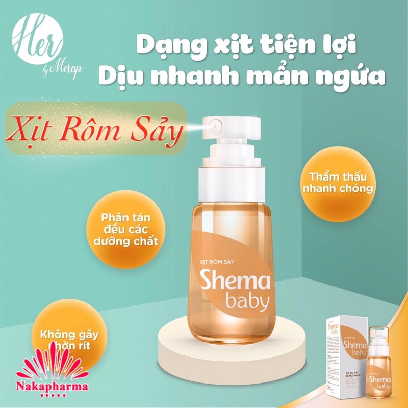 ✅ Xịt rôm sảy Shema Baby 50ml - Hết rôm sảy trẻ ngủ ngon