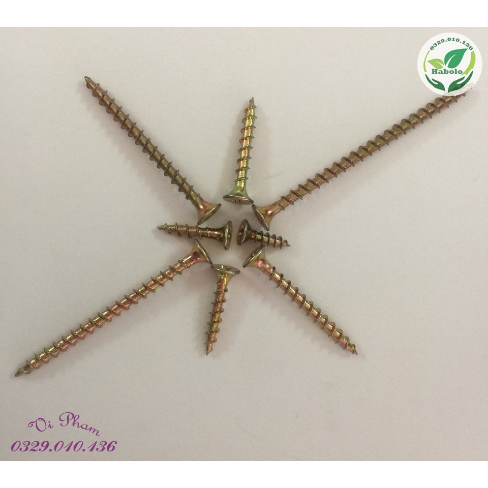 5 Con đinh vít vàng đầu chìm dài 5cm bắt(bắn) gỗ, thạch cao chuyên dụng.