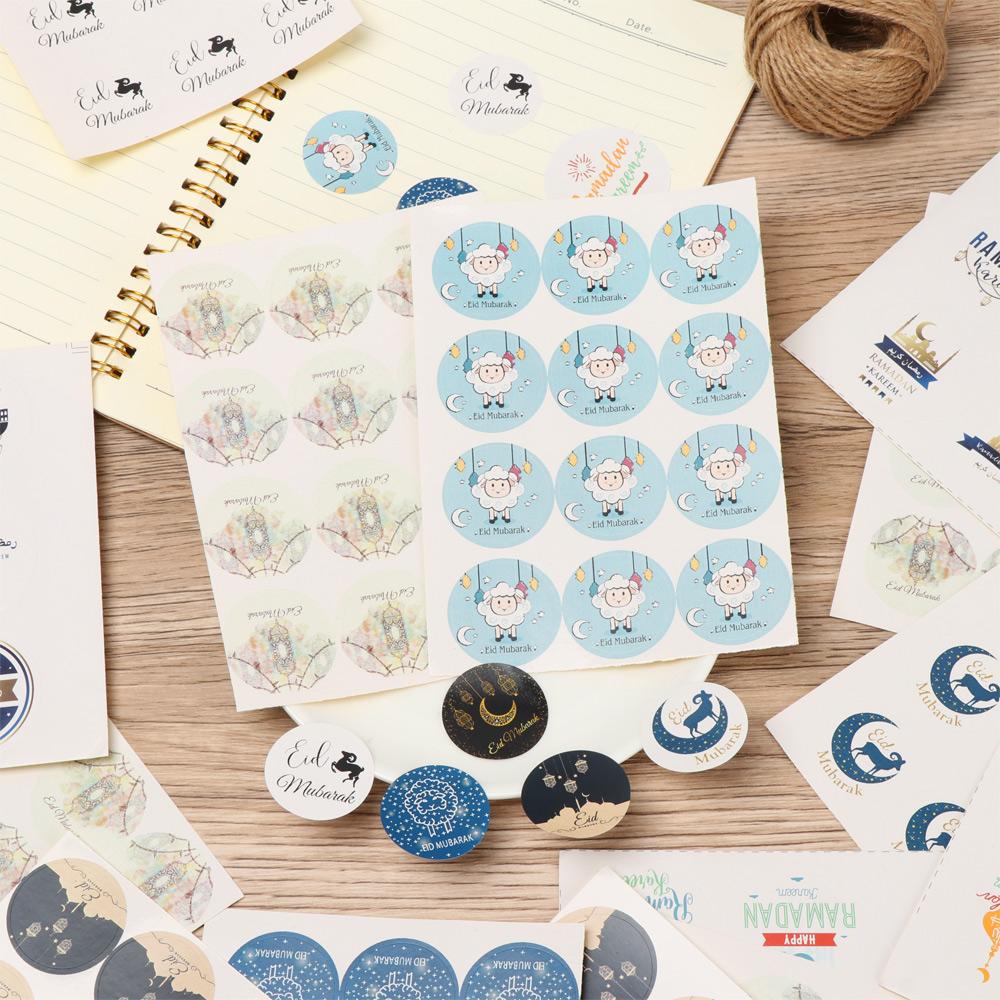 PISTA Set 60 / 45 Sticker Eid Mubarak Dán Trang Trí Bánh Quy Phong Cách Hồi Giáo