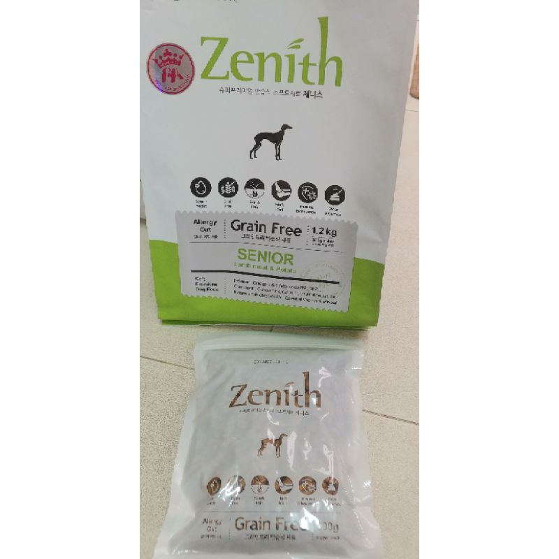 1.2kgTHỨC ĂN HẠT MỀM CHÓ GIÀ ZENITH SENIOR Cung cấp các dưỡng chất tốt cho sức khỏe của chó già.