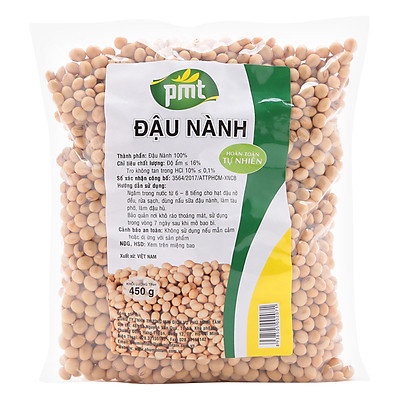Đậu nành nguyên hạt PMT (gói 450gr) - Giàu Omega 3, chống oxy hóa - Làm sữa đậu nành, đậu hủ, nấu xô