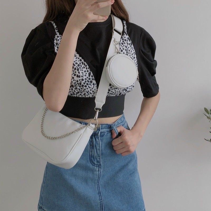 Túi xách nữ đeo chéo sét đôi phối đồ đẹp